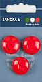 Пуговицы SANDRA 20.5 мм пластик 3 шт CARD056 красный